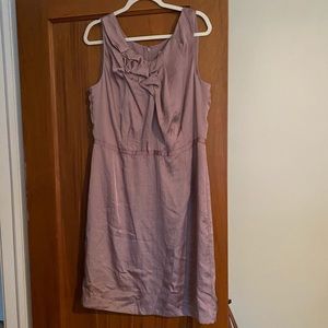 LOFT Rose Sleeveless Dress with Ruffle Detailing